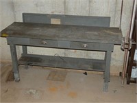Wooden Workbench w/ 2 Drawers - Approx. 6'