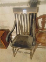 Painted straight wood chair