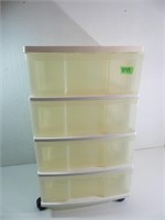 Storage System 4 Drawer Rolling Bin