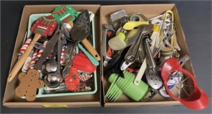 Assorted Kitchen Utensils and Christmas Themed