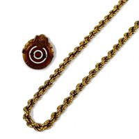 14K Gold Necklace & 10K Gold Daisy BB Pin