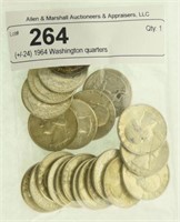 (+/-24) 1964 Washington quarters