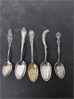 5 sterling vintage spoons 4in