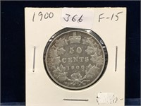 1900 Can Silver 50 Cent Piece  F15