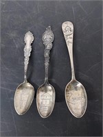 3 sterling Erie pa spoons 5 to 6.5in