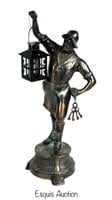 Signal Man Metal Statue with Lantern & Keys