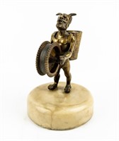 Bronze Devil With Grinding Wheel Matchstick Holder