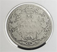 Canada 1908 25c Silver Edward