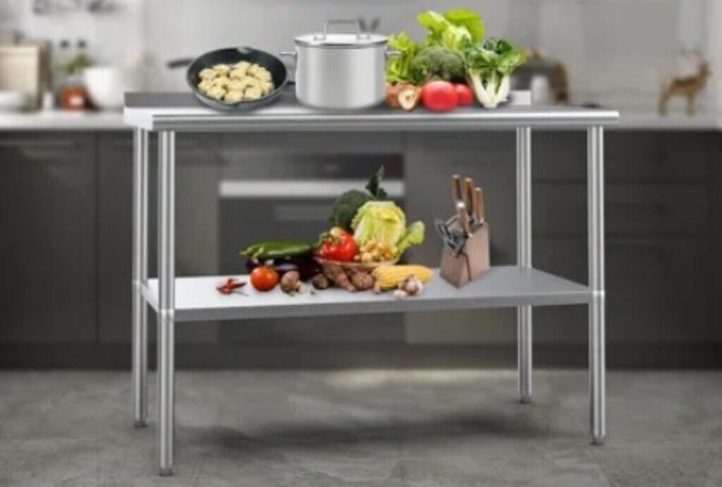 Sweeny 14x48'' 2-Tier Stainless Work Table