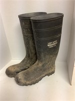 mens sz 10 steel toe rubber boots