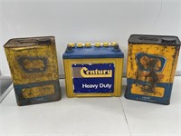 2 x Golden Fleece Gallon Tins and POS Century
