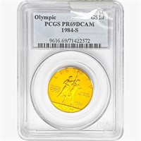 1984 $10 1/2oz Gold Olympic  PCGS PR69 DCAM