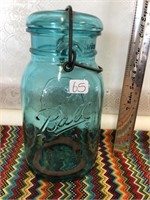 Vintage Bicentennial Blue Canning Jar with Seal