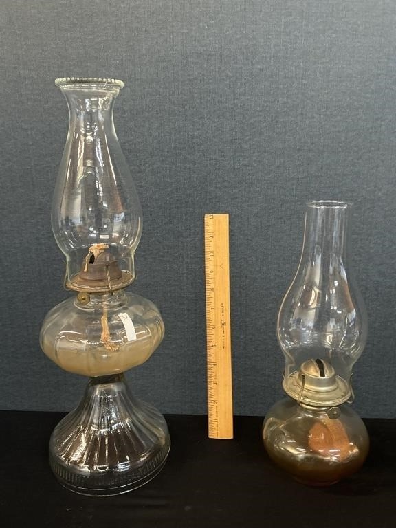 2 Antique Kerosene Lamps