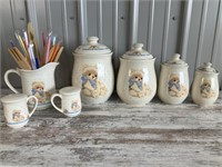 Bear Canister Set with Utensils and Salt and