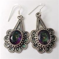 $300 Silver Mystic Topaz Earrings