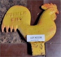 YELLOW-PAINTED ROOSTER WINDMILL WEIGHT