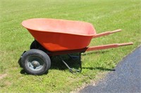 Yardworks wheelbarrow, dual wheels, metal
