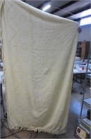 Vintage Chenille Yellow Bedspread Full