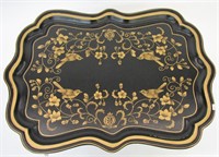 Tole Painted Tea Tray with Stand