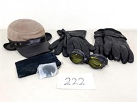 Jeantet Aviator / Riding Goggles + Hat and Gloves