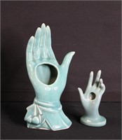 2 Vintage Porcelain Hand Vases