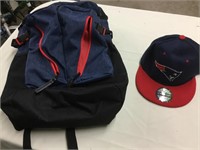 Patriots ball cap and backpack