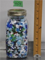 Jar of beach glass