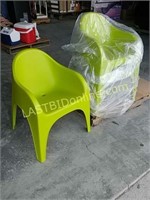 3 New Green Poly Patio Chairs