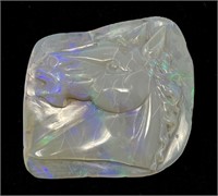 Carved Opal to Depict a Horse