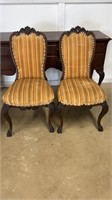 Pair of French Queen Anne Carved Chairs