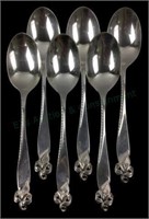 (6) Wallace Sterling Orchid Elegance Spoons