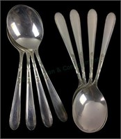 (8) Oneida Sterling Silver Heiress Soup Spoons