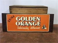 Golden Orange Embossed Tin Sign - Original