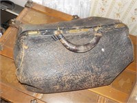 antique leather doctors bag