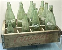 Antique Coca-Cola Bottles w/Rack See Photos for