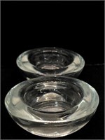 Pair of Vintage Glass Tealights 3 x 2 inches