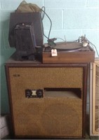 stereo, record player, view projector