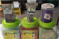 3 Container of Perler Beads and Art Gravel