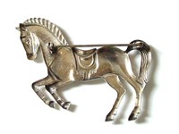 Vintage Sterling Horse Brooch