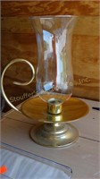 Baldwin Brass / glass candle holder 13 1/2 " H