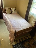 Single bed frame with mattress