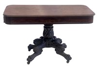 NY CLASSICALLY CARVED LIBRARY TABLE WITH DRAWERS