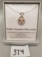 Mother / Daughter Necklace Silver Plated