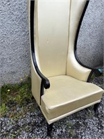 Fine Oversized Chair, Ebonised and  Cream