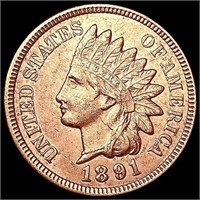 1891 RED Indian Head Cent CHOICE AU