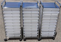 (3) 10-Drawer Rolling Storage Containers