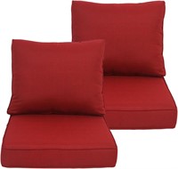 Outdoor Red Seat Set Chair Cushions