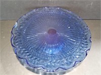 Cobalt Blue Glass Cake Stand