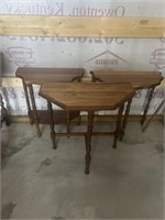 3 nice wooden tables 12x24x25